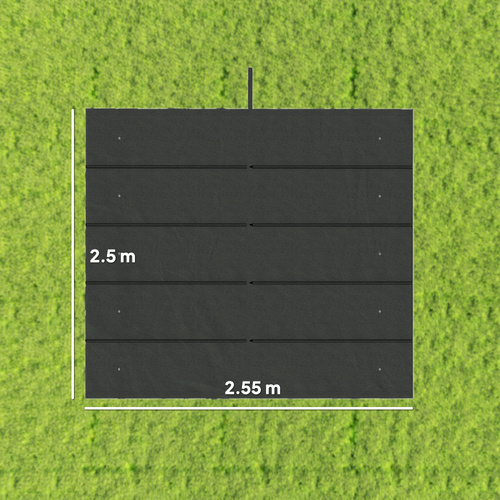 Outsunny Retractable Pergola Cover, 2.55 x 2.5 m Replacement Canopy Fabric for 3 x 3 m Frame, Roof Top Only, Dark Grey