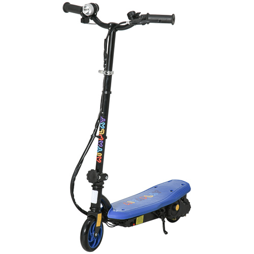 HOMCOM Foldable Electric Scooter, with LED Lights, for Ages 7-14 Years, Blue