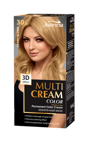 Joanna Multi Cream Trwały Intensywny Kolor Włosów Farba Pielęgnująca  30.5 Słoneczny Blond 60x40x20g
