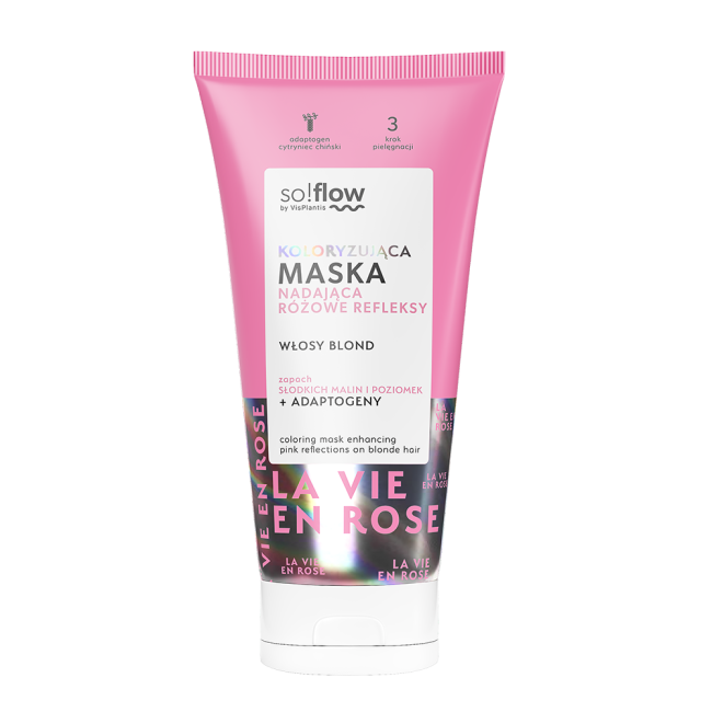 So!Flow Maska Koloryzująca Różowe Refleksy do Włosów Blond 200ml