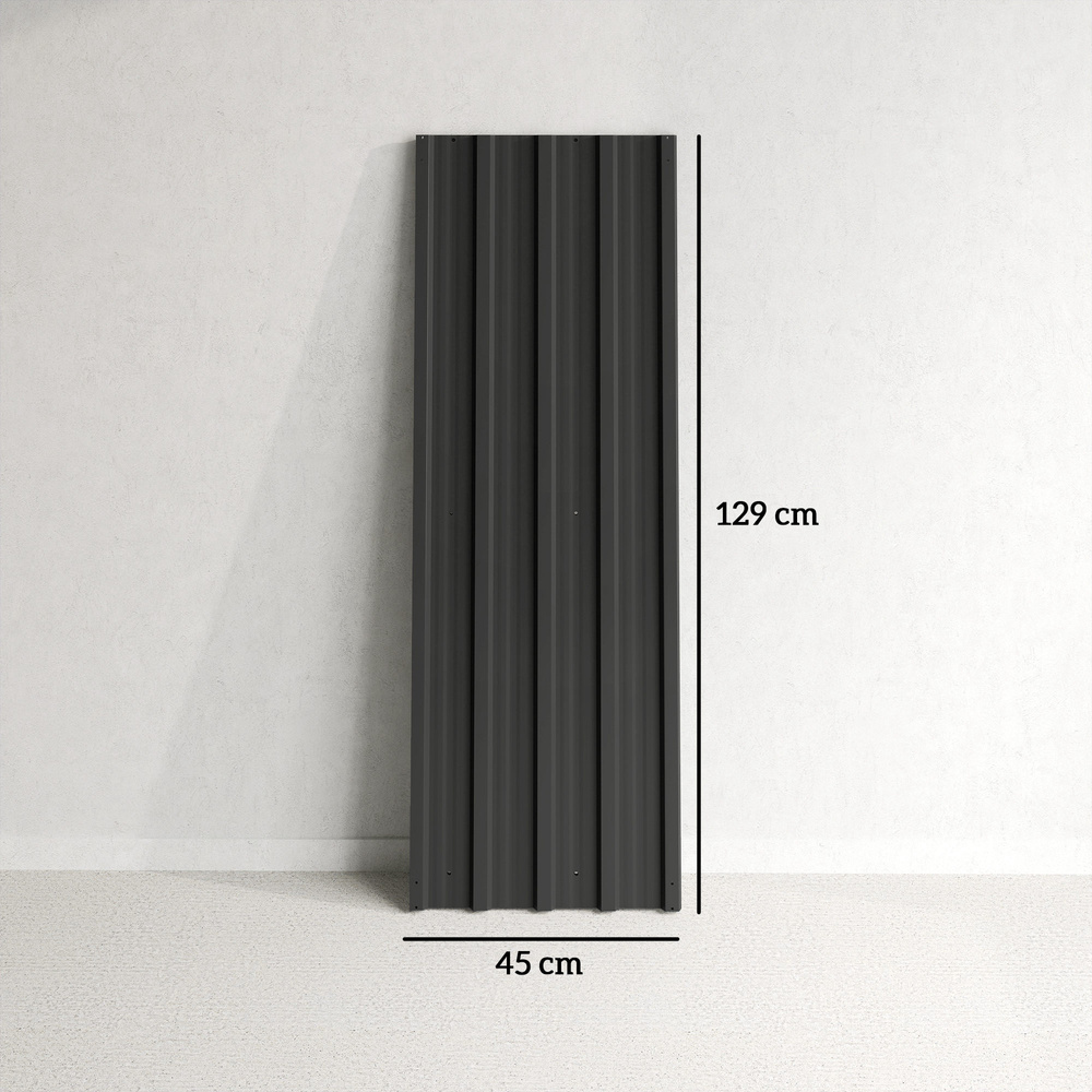 Outsunny Set of 12 Corrugated Steel Roof Sheet Panels - Black