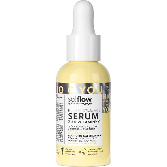 So!Flow Rozświetlające Serum Olejowe z 3% Witaminą C dla Skóry Szarej 30ml
