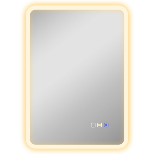 HOMCOM 70 x 50cm LED Bathroom Mirror, with Bluetooth - Silver Tone