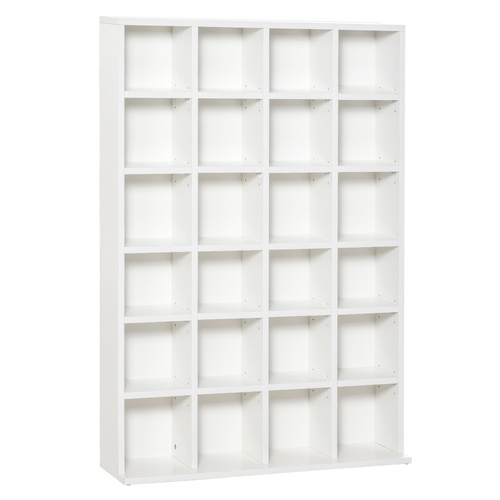 HOMCOM CD Storage Unit with Adjustable Shelves, 89 x 130.5 cm, White