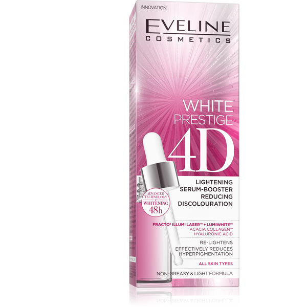 Eveline White Prestige 4D Rozjaśniające Serum 4D na Przebarwienia do Każdego Typu Cery 18ml