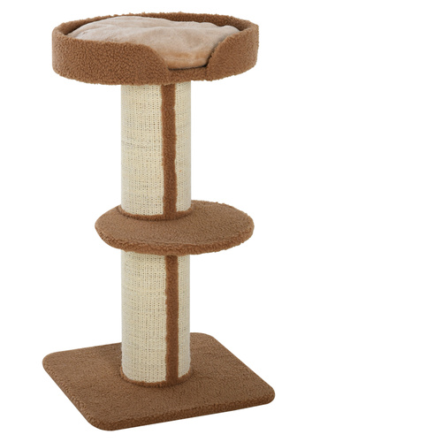 PawHut 91cm Cat Tree, Cat Tower with Scratching Post, Bed, Perch, Removable Cushion for Indoor Kittens, Brown