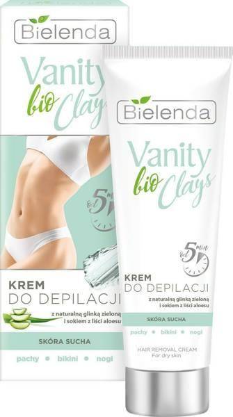 Bielenda Vanity Clays Bio Cream for Hair Removal with Green Clay for Dry Skin 100ml