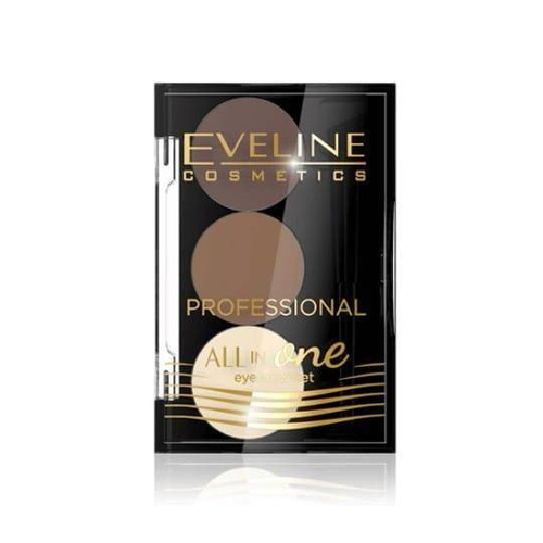 Eveline All in One Eyebrow Set Cienie do Brwi Nadające Naturalne Podkreślenie nr 02 1.7g