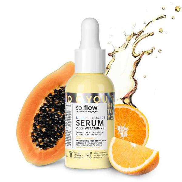 So!Flow Rozświetlające Serum Olejowe z 3% Witaminą C dla Skóry Szarej 30ml