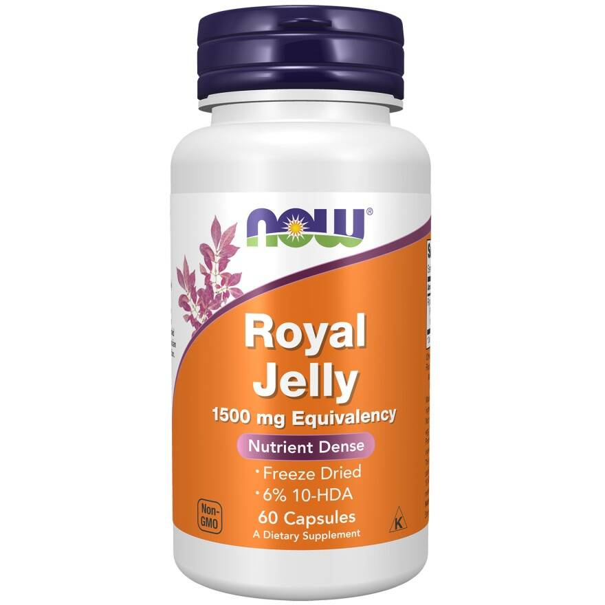 Now Foods Royal Jelly 1500mg Equivalency Supports Immune and Circulatory Systems 60 Vcapsules