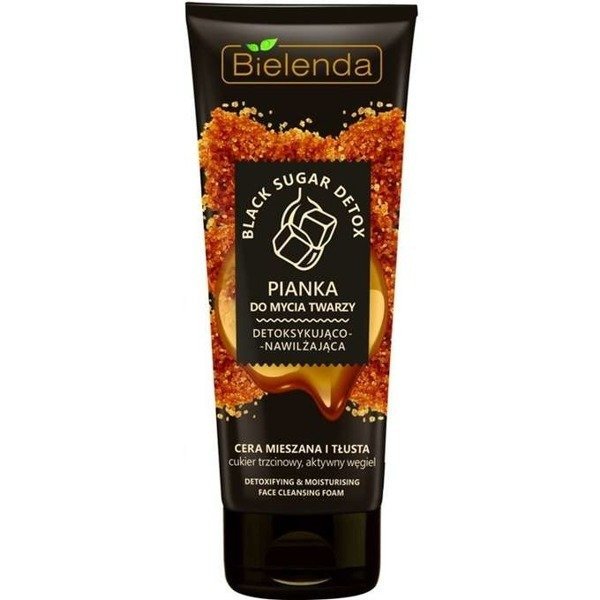 Bielenda Black Sugar Detox Detoxifying and Moisturizing Face Washing Foam for Oily and Combination Skin 175g 