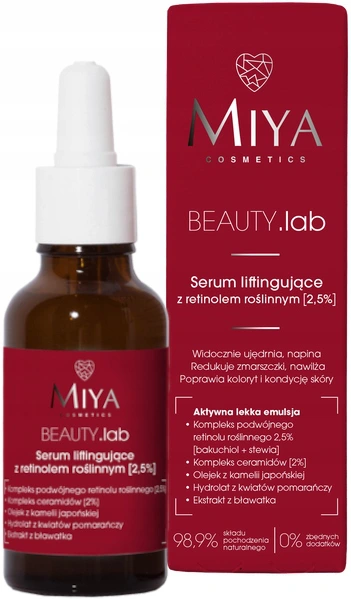 Miya Beauty Lab Serum Liftingujące z Retinolem Roślinnym 2,5% dla Każdego Typu Skóry 30ml