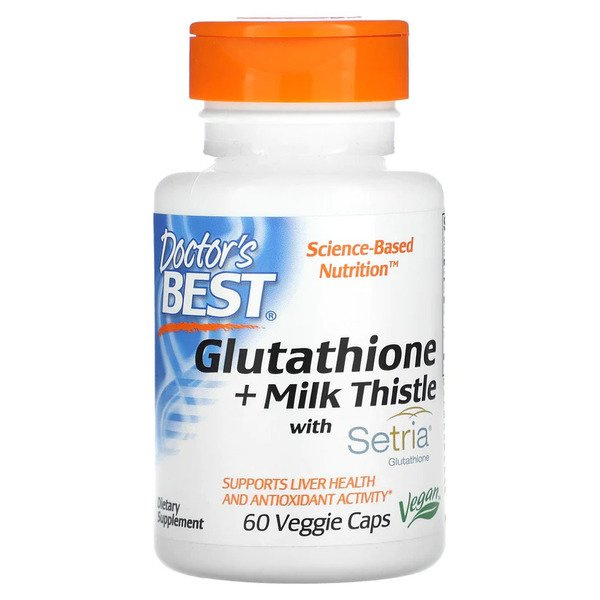 Doctor's Best Glutathione and Milk Thistle for Liver Health and Antioxidant Support 60 Vcaps