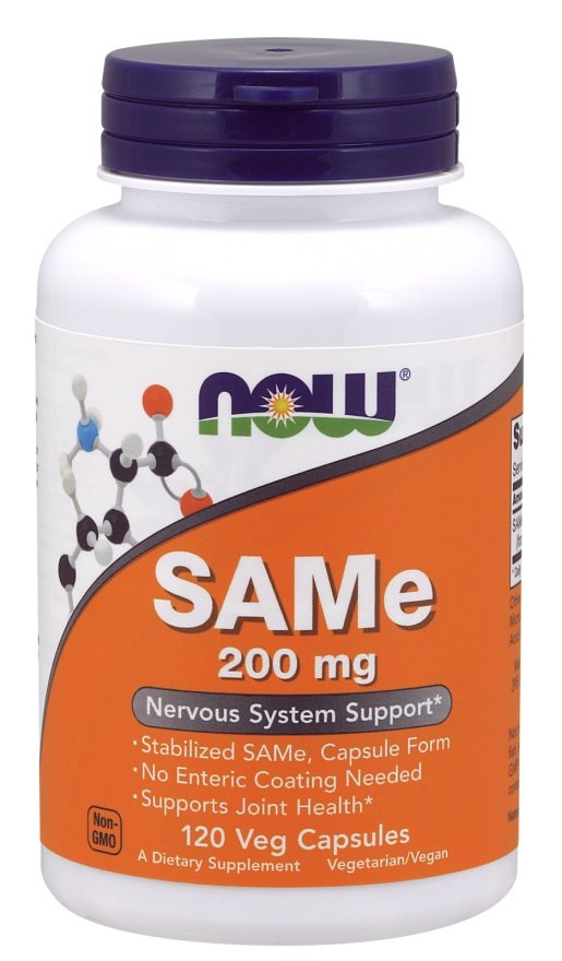 NOW Foods SAMe 200mg for Emotional Well-Being and Joint Health 120 Vcaps