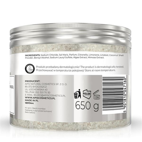 Apis Inspiration Wygładzająca Sól do Kąpieli z Minerałami z Morza Martwego 650g