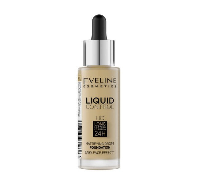 Eveline Liquid Control Mattifying Drops Podkład do Twarzy HD 040 Warm Beige 32ml
