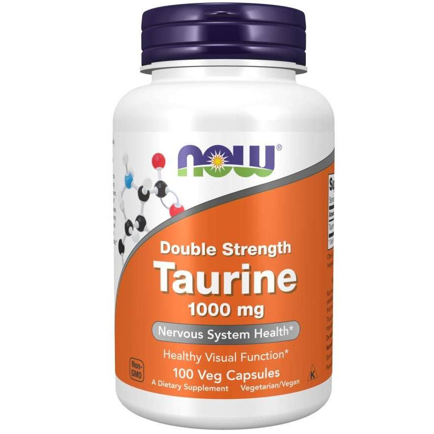 Now Foods Taurine 1000mg Double Strength Supports Healthy Vision 100 Vcapsules