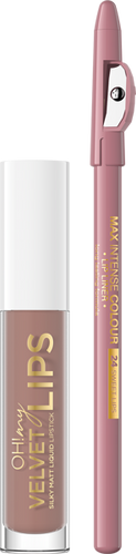 Eveline Oh My Velvet Lips Matt Liquid Lipstick and Lip Liner No. 11 Cookie Milkshake 4.5ml