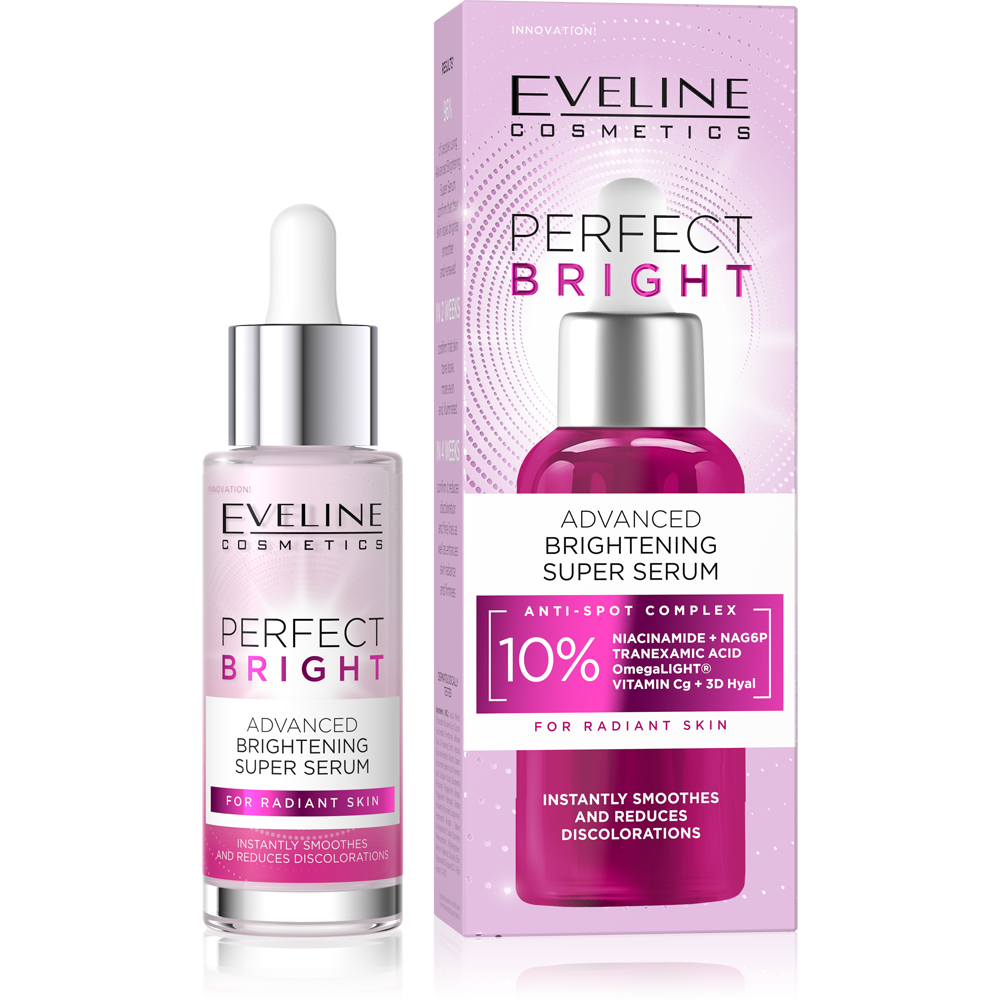 Eveline Perfect Bright Zaawansowane Rozjaśniające Super Serum dla Skóry z Przebarwieniami i Nierównym Kolorytem 30ml