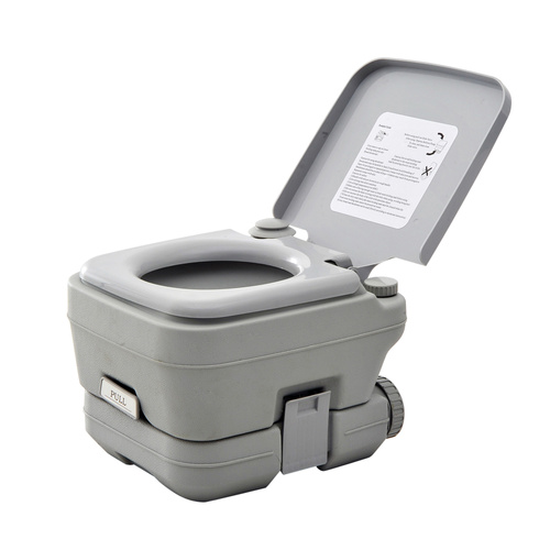 HOMCOM 10L Plastic Portable Toilet - Grey