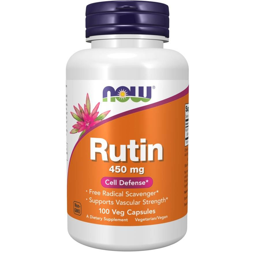 Now Foods Rutin 450mg Rutin Strengthens Heart and Blood Vessel Health 100 Capsules