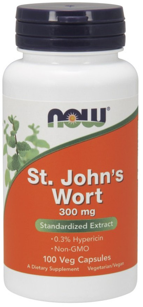 Now Foods St. John's Wort Dziurawiec 300mg Wspomaga Układ Moczowy i Trawienny Łagodzi Napięcia Nerwowe 100 Kapsułek