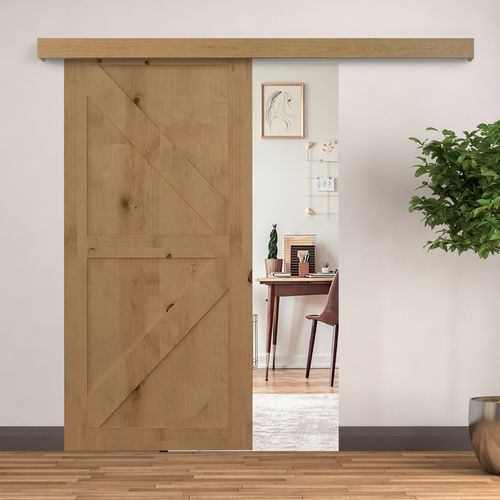 HOMCOM 6.5FT/2000mm Modern Sliding Barn Door Closet Hardware Track Kit Aluminium Track System Unit For Single Wooden Door