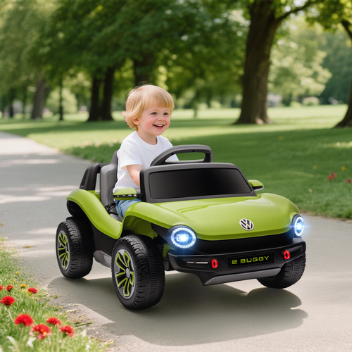 AIYAPLAY Volkswagen Licensed Kids Electric Car with Remote Control for Ages 3-6 Years, Green