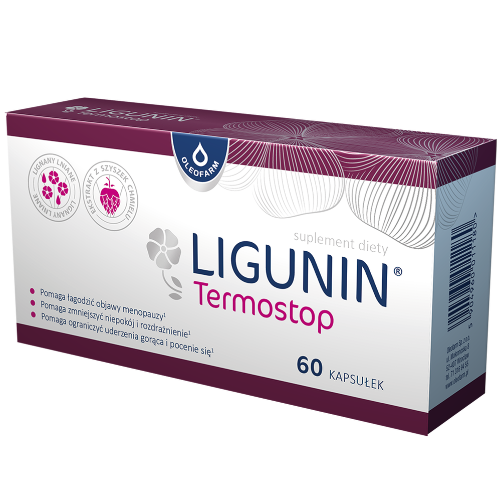 Oleofarm Ligunin TermoStop Wspierający Łagodzenie Objawów Menopauzy 60 Kapsułek