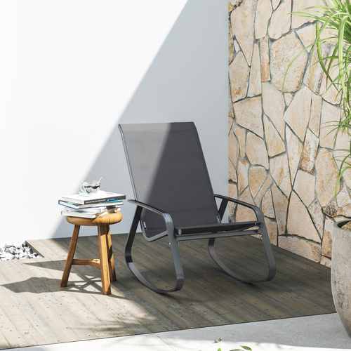 Outsunny Rocking Garden Chair - Grey