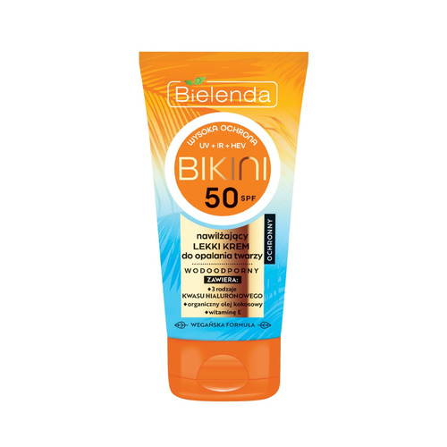 Bielenda Bikini Wodoodporny Nawilżający Lekki Krem do Twarzy Wysoka Ochrona SPF50 50ml Best Before 31.05.26