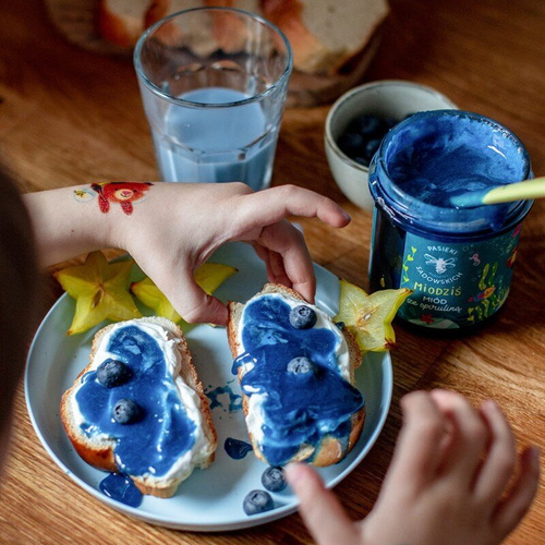 Pasieki Sadowskich Miodziś Honey with Spirulina for Children 430g