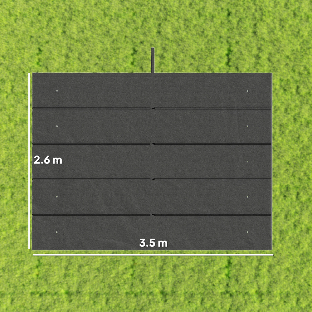 Outsunny Retractable Pergola Cover, 3.5 x 2.6 m Replacement Canopy Fabric for 4 x 3 m Frame, Roof Top Only, Dark Grey