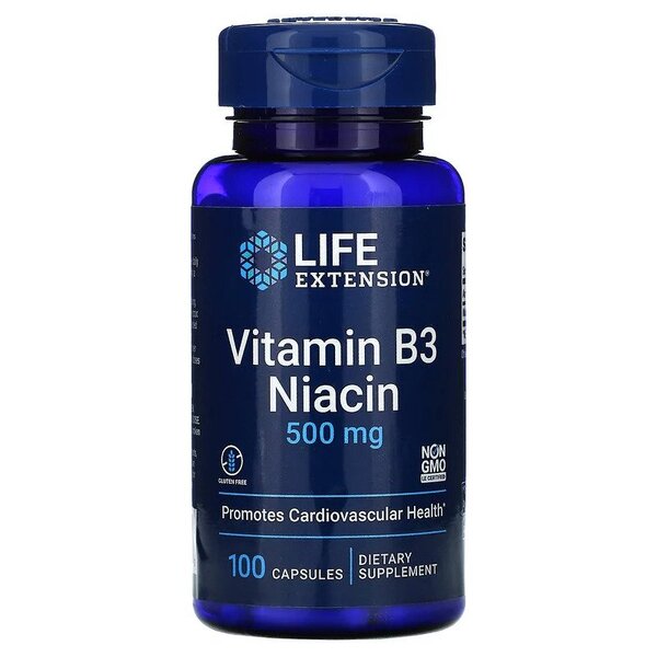 Vitamin B3 Niacin, 500mg - 100 caps