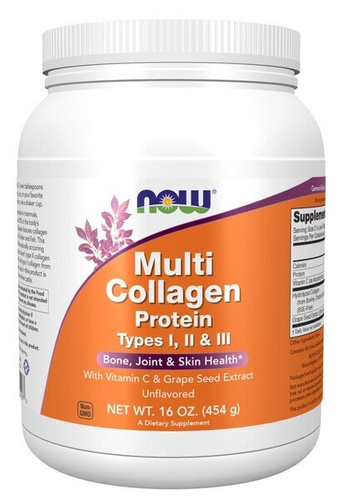 Now Foods Multi Collagen Protein Multi-Component Collagen Protein I II and III 454g