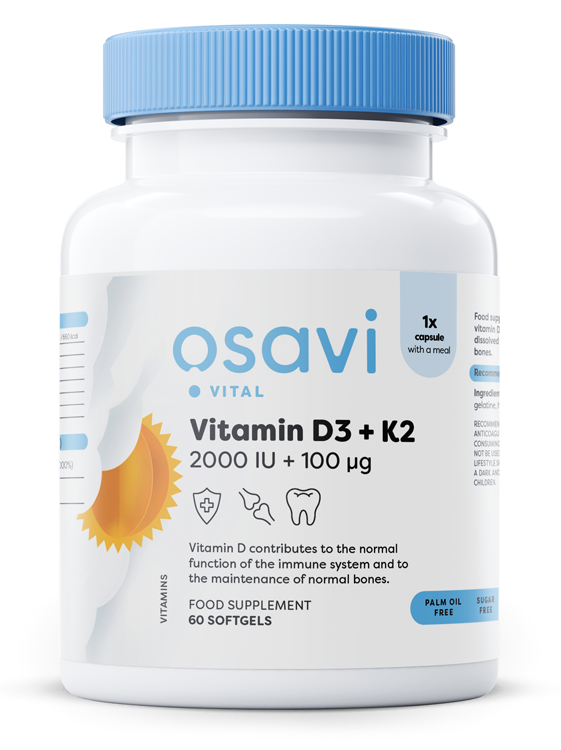 Osavi Vitamin D3 + K2 2000IU + 100mcg 60 Softgels