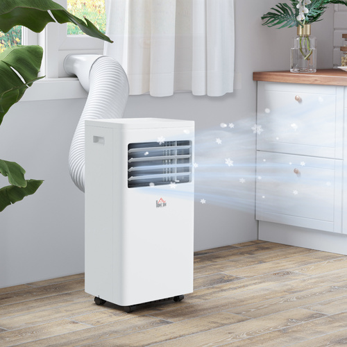 HOMCOM 7000 BTU Air Conditioning Unit, 3-in-1 Portable Air Conditioner, Dehumidifier, Cooling Fan with 2 Speeds, 24H Timer, Remote Control, Digital Display, Window Venting Kit, 26m²