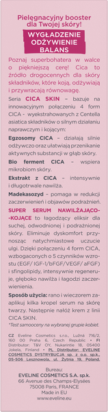 Eveline Cica Skin Super Serum Nawilżająco-Kojące 30ml