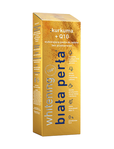Biała Perła Wybielająca Pasta dla Zębów bez Przebarwień Kurkuma + Q10 75ml