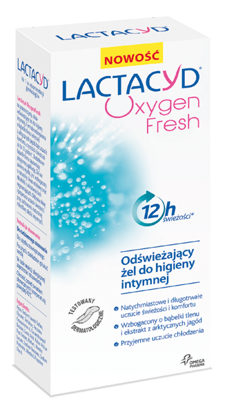 LACTACYD OXYGEN FRESH, odświeżający ŻEL do higieny intymnej, 200ml