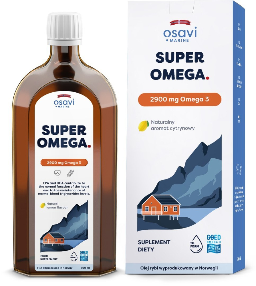 Osavi Super Omega 2900mg Omega 3 Supports Heart, Brain and Proper Vision Lemon 500ml