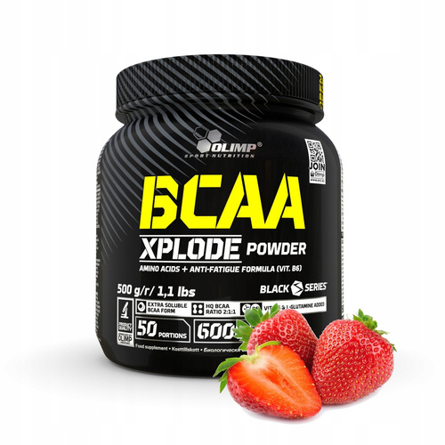 Olimp BCAA Xplode Aminokwasy na Regenerację i Masę Mięśniową Truskawka 500g