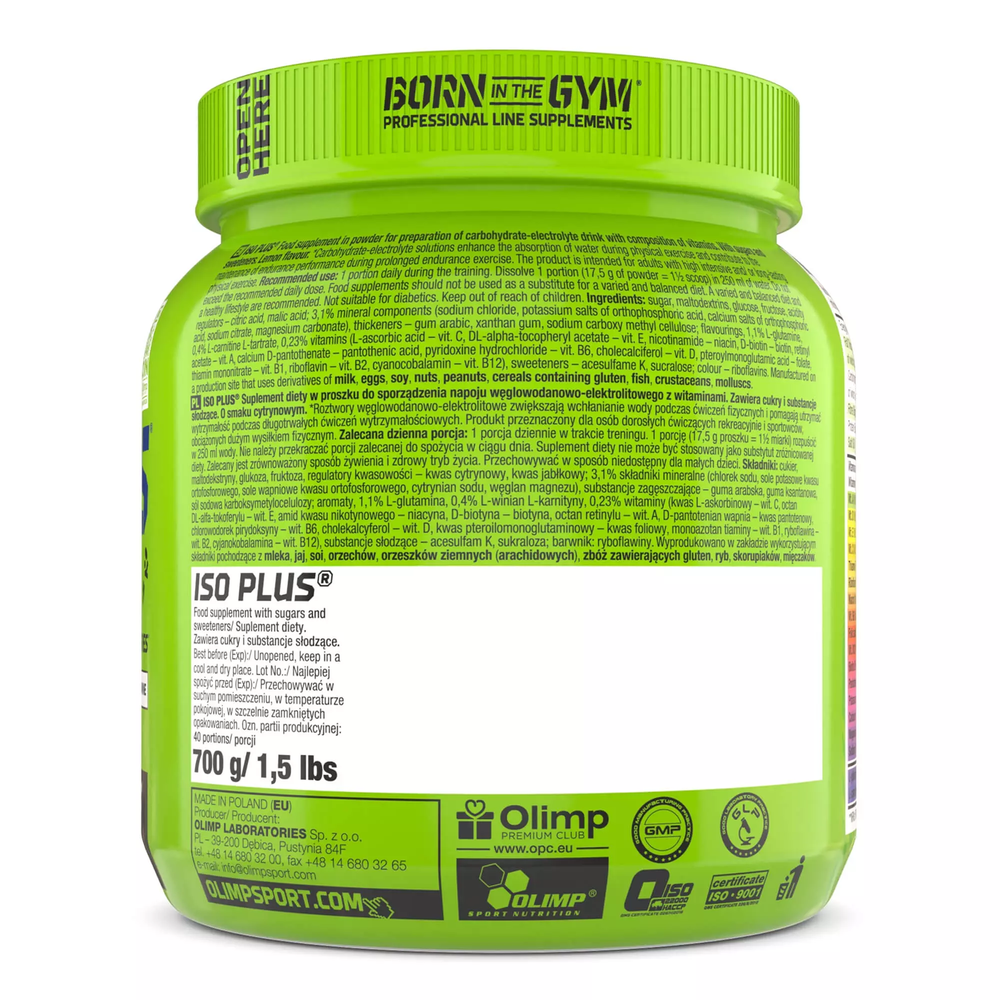 Olimp Iso Plus Orange Isotonic Drink Powder for Hydration and Endurance 700g