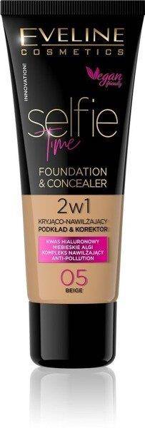 Eveline Selfie Time Covering Moisturizing 2in1 Foundation and Concealer 05 Beige 30ml