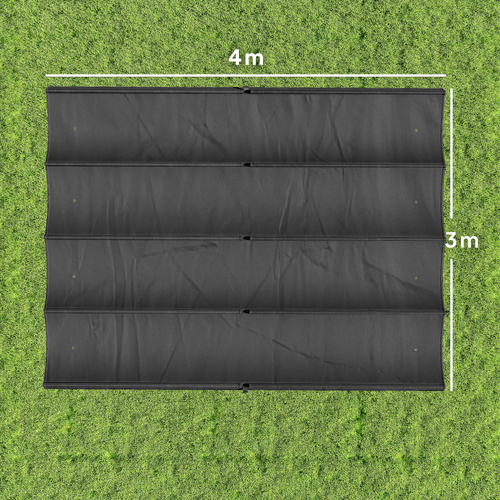 Outsunny Retractable Pergola Canopy Only, 3.92 x 3.5 m, UV30+ Replacement Canopy Cover for 4 x 3 m Pergola, Dark Grey