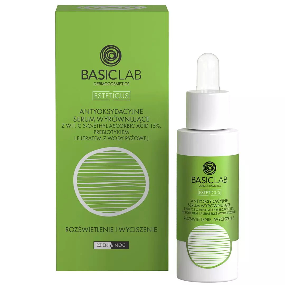 BasicLab Antioxidant Balancing Serum with Vitamin C 15% Brightening and Calming for Day and Night 30ml