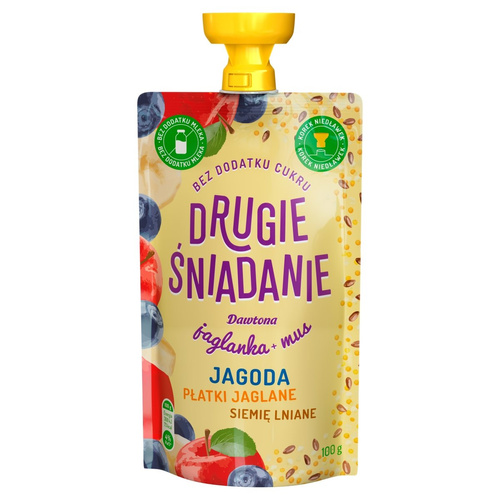 Dawtona Drugie Śniadanie Jaglanka + Mus Jagoda Płatki Jaglane Siemię Lniane 100g