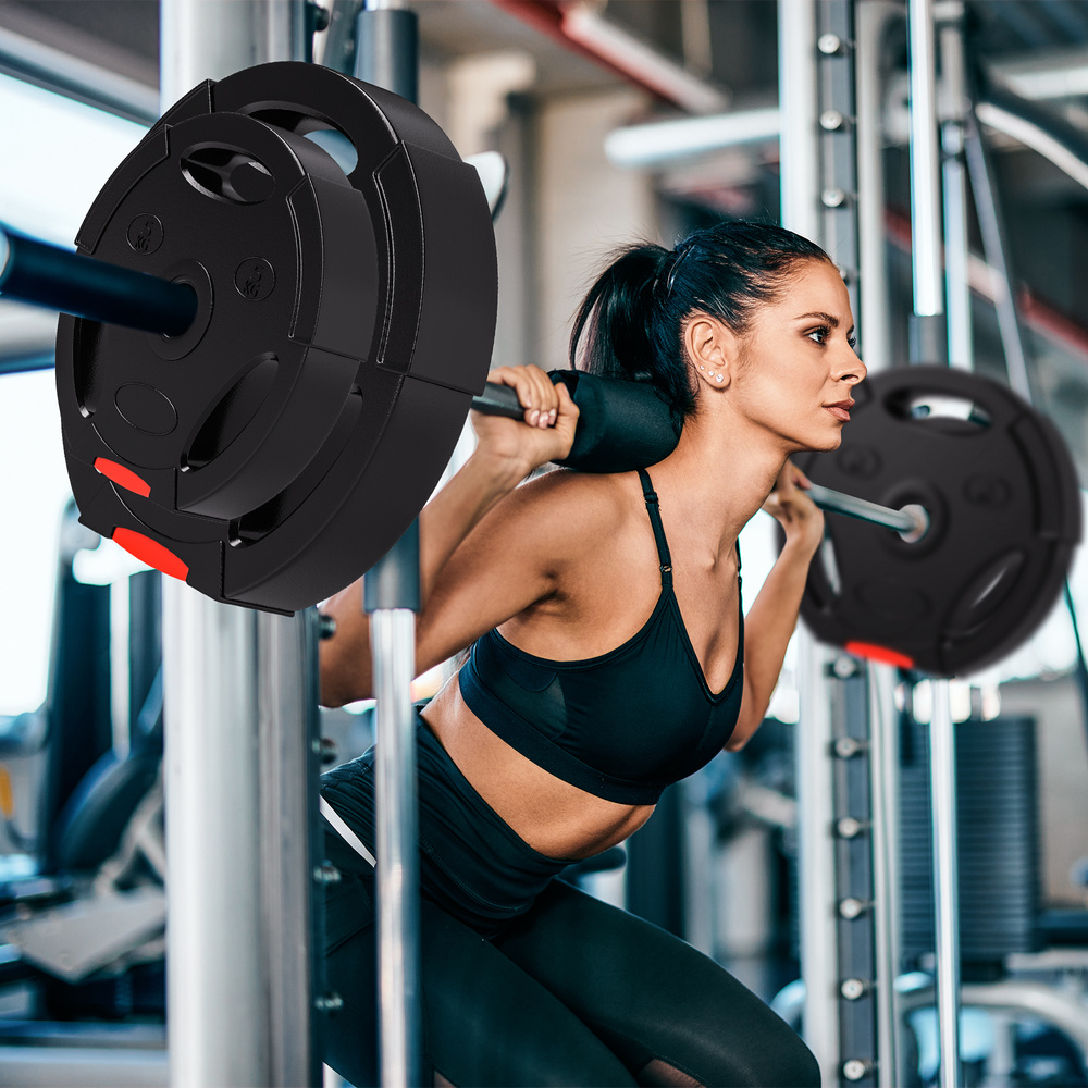 SPORTNOW Weight Plates Set, with Two 10kg and Two 5kg weights, Black