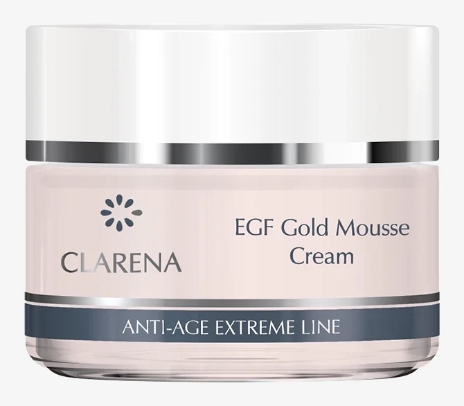 Clarena EGF Golden Line Rejuvenating Anti Wrinkle Gold Mousse Cream for Mature Skin 50ml