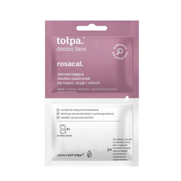 Tołpa Dermo Face Rosacal Strengthening Mask for Vascular Face Neck Skin 2x6ml